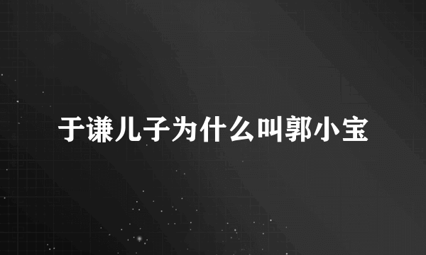 于谦儿子为什么叫郭小宝