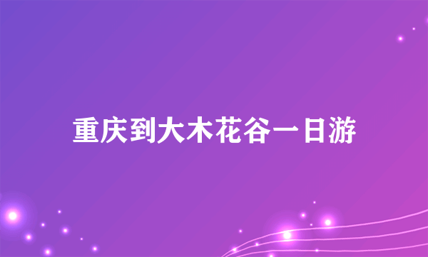 重庆到大木花谷一日游