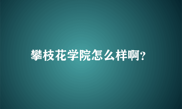 攀枝花学院怎么样啊？