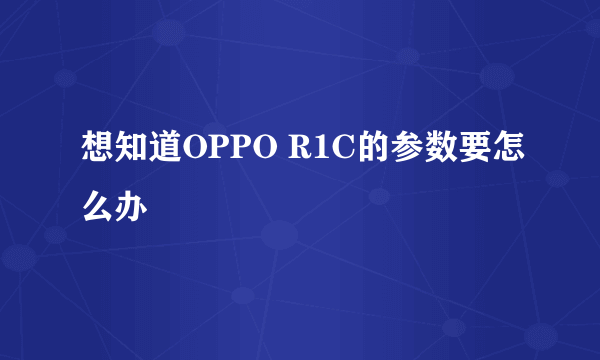 想知道OPPO R1C的参数要怎么办