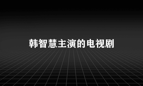 韩智慧主演的电视剧