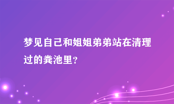 梦见自己和姐姐弟弟站在清理过的粪池里？