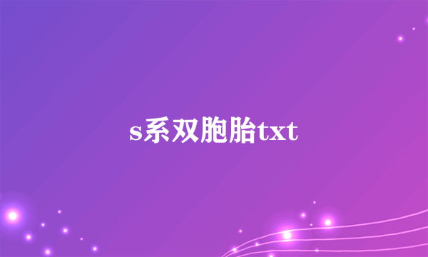 s系双胞胎txt