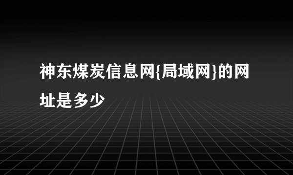 神东煤炭信息网{局域网}的网址是多少