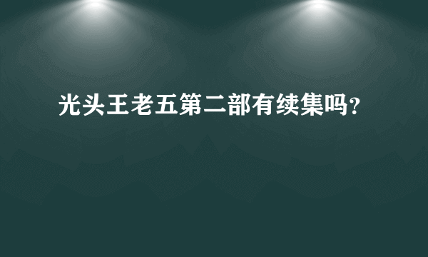 光头王老五第二部有续集吗？