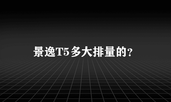 景逸T5多大排量的？