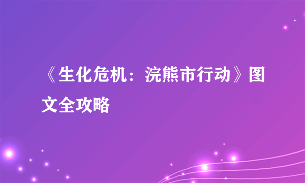 《生化危机：浣熊市行动》图文全攻略