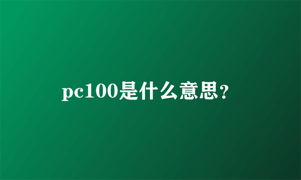 pc100是什么意思？