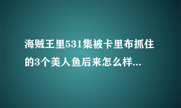 海贼王里531集被卡里布抓住的3个美人鱼后来怎么样，我只知道在569集里她们又出现了中间呢怎么获救的