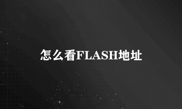 怎么看FLASH地址