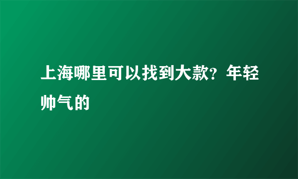 上海哪里可以找到大款？年轻帅气的