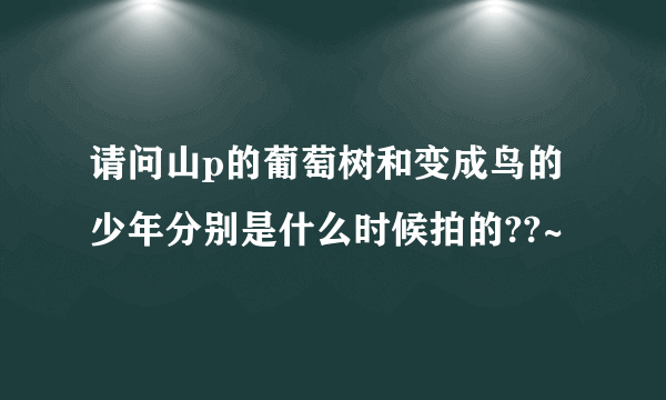 请问山p的葡萄树和变成鸟的少年分别是什么时候拍的??~