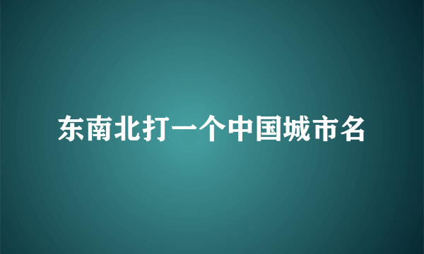 东南北打一个中国城市名