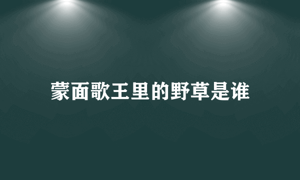 蒙面歌王里的野草是谁