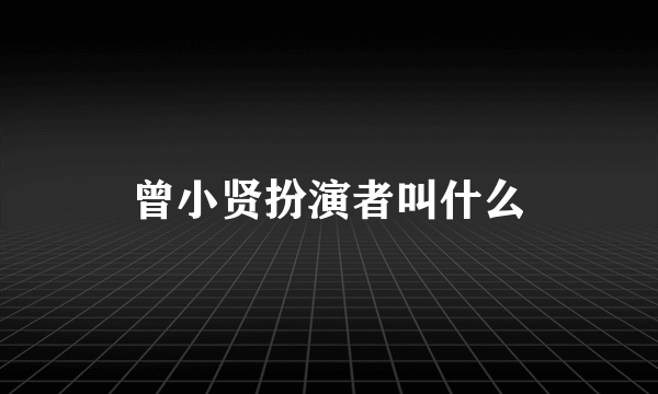 曾小贤扮演者叫什么