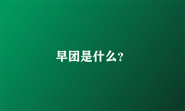 早团是什么？