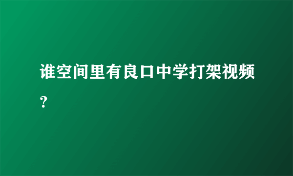 谁空间里有良口中学打架视频？