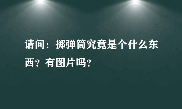 请问：掷弹筒究竟是个什么东西？有图片吗？