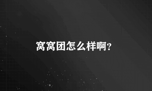 窝窝团怎么样啊？