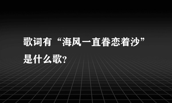 歌词有“海风一直眷恋着沙”是什么歌？