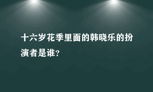 十六岁花季里面的韩晓乐的扮演者是谁？