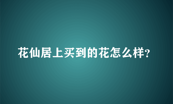 花仙居上买到的花怎么样？