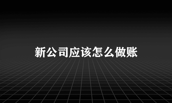 新公司应该怎么做账