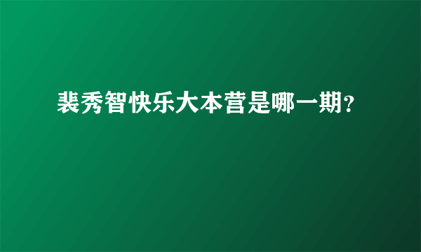 裴秀智快乐大本营是哪一期？