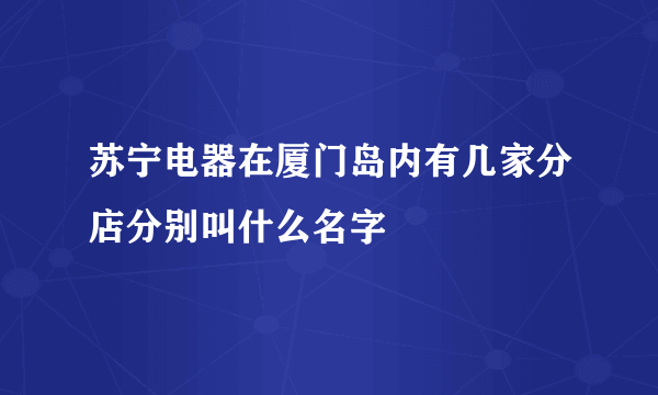 苏宁电器在厦门岛内有几家分店分别叫什么名字