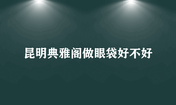 昆明典雅阁做眼袋好不好