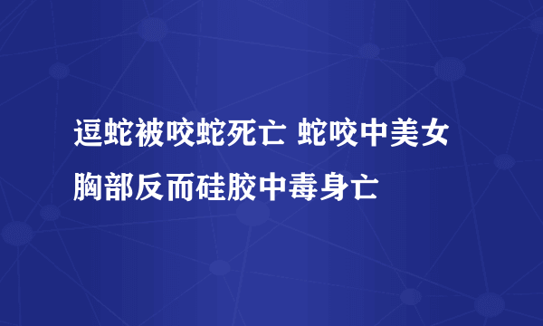 逗蛇被咬蛇死亡 蛇咬中美女胸部反而硅胶中毒身亡