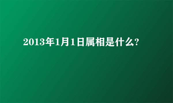 2013年1月1日属相是什么?