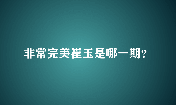 非常完美崔玉是哪一期？