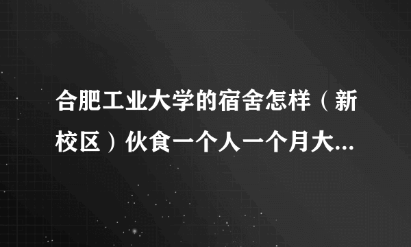 合肥工业大学的宿舍怎样（新校区）伙食一个人一个月大约多少？