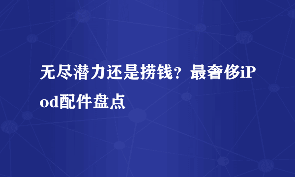 无尽潜力还是捞钱？最奢侈iPod配件盘点