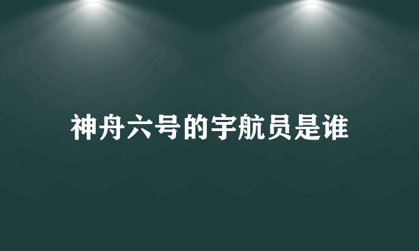 神舟六号的宇航员是谁