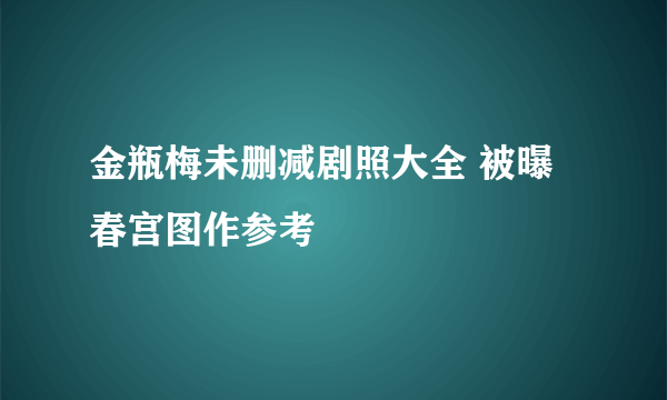 金瓶梅未删减剧照大全 被曝春宫图作参考