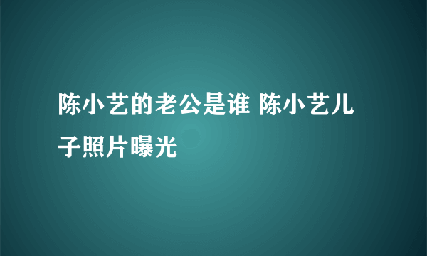 陈小艺的老公是谁 陈小艺儿子照片曝光