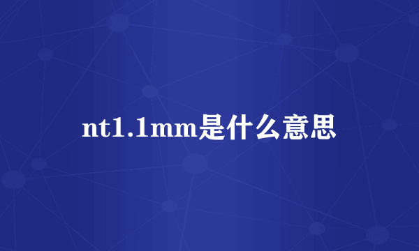 nt1.1mm是什么意思