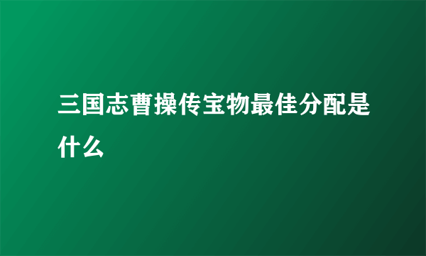 三国志曹操传宝物最佳分配是什么