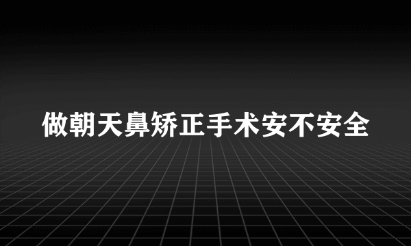 做朝天鼻矫正手术安不安全