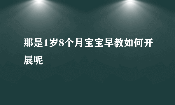 那是1岁8个月宝宝早教如何开展呢