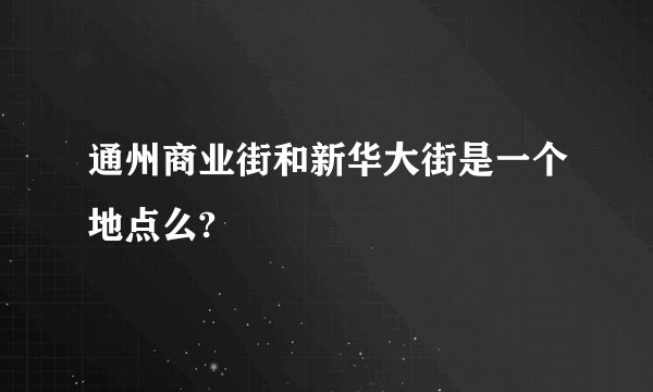 通州商业街和新华大街是一个地点么?