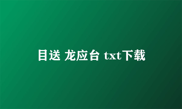 目送 龙应台 txt下载