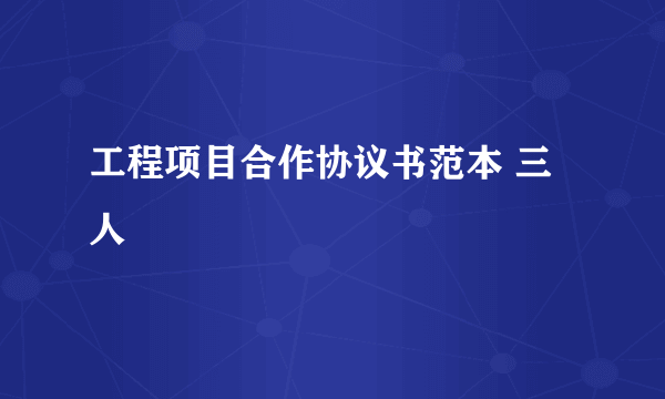 工程项目合作协议书范本 三人