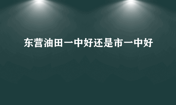 东营油田一中好还是市一中好