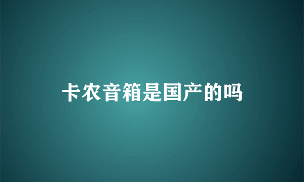 卡农音箱是国产的吗