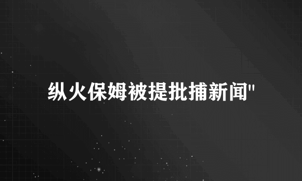 纵火保姆被提批捕新闻