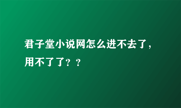 君子堂小说网怎么进不去了，用不了了？？