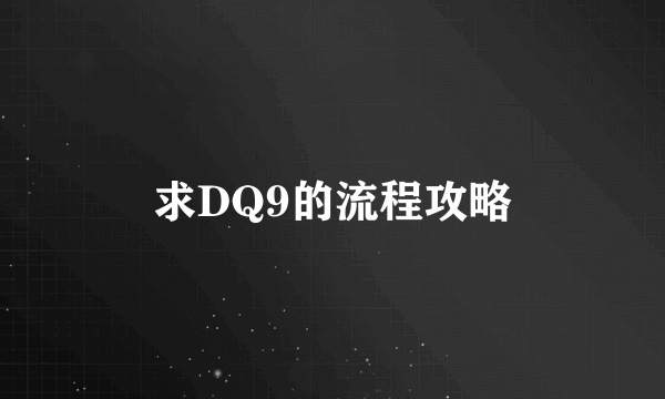 求DQ9的流程攻略